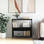 Bokhylle Svart 80X30X78,5 Cm Konstruert Tre Og Jern