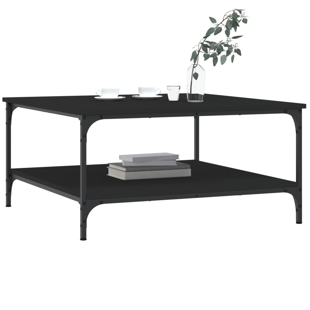Salongbord Svart 80X80X40 Cm Konstruert Tre
