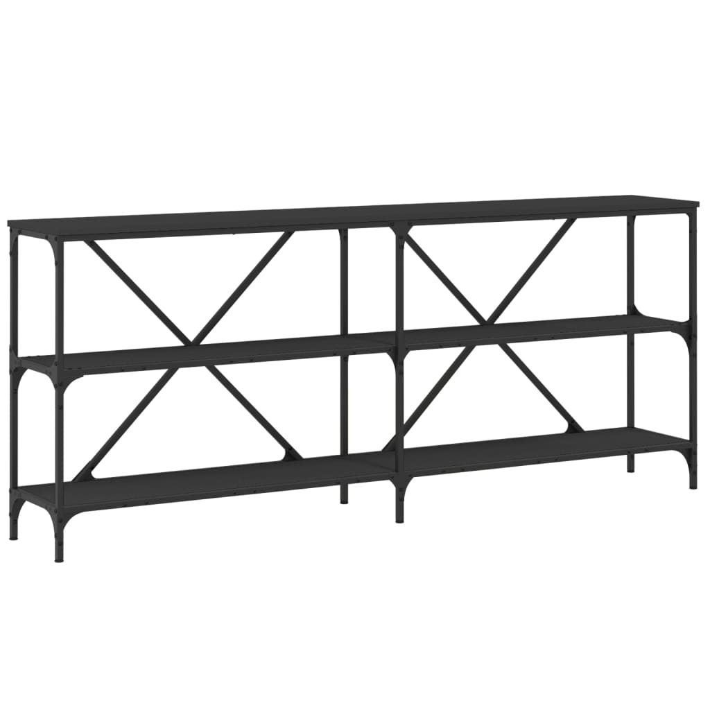 Konsollbord Svart 180X30X75 Cm Konstruert Tre Og Jern