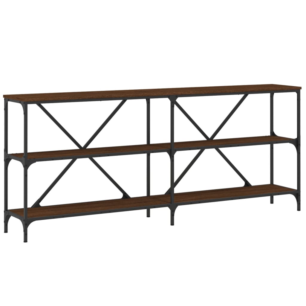 Salongbord Brun Eik 180X30X75 Cm Konstruert Tre Og Jern