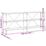 Salongbord Brun Eik 180X30X75 Cm Konstruert Tre Og Jern