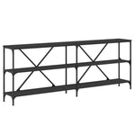 Konsollbord Svart 200X30X75 Cm Konstruert Tre Og Jern