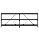 Konsollbord Svart 200X30X75 Cm Konstruert Tre Og Jern