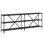 Konsollbord Svart 200X30X75 Cm Konstruert Tre Og Jern
