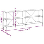 Salongbord Sonoma Eik 200X30X75 Cm Konstruert Tre Og Jern