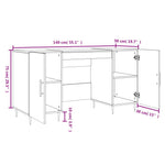 Skrivebord Sonoma Eik 140X50X75 Cm Konstruert Tre