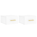 Veggmonterte Nattbord 2 Stk Hvit 35X35X20 Cm