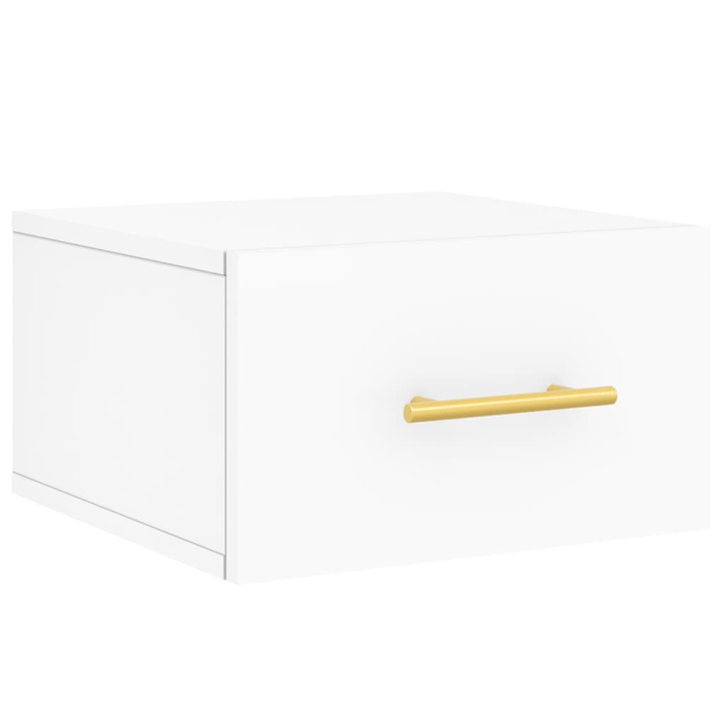 Veggmonterte Nattbord 2 Stk Hvit 35X35X20 Cm