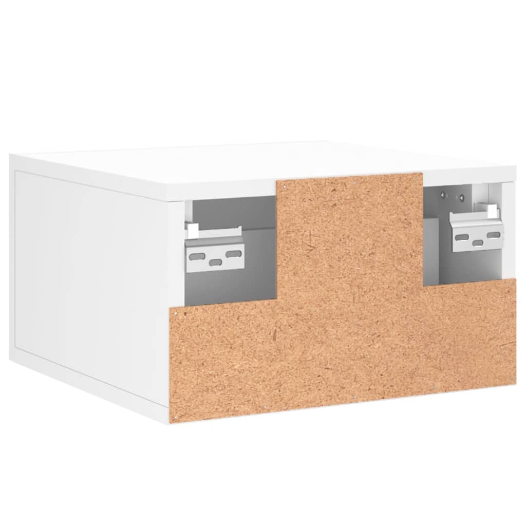 Veggmonterte Nattbord 2 Stk Hvit 35X35X20 Cm