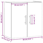 Veggskap Svart 60X31X60 Cm Konstruert Tre