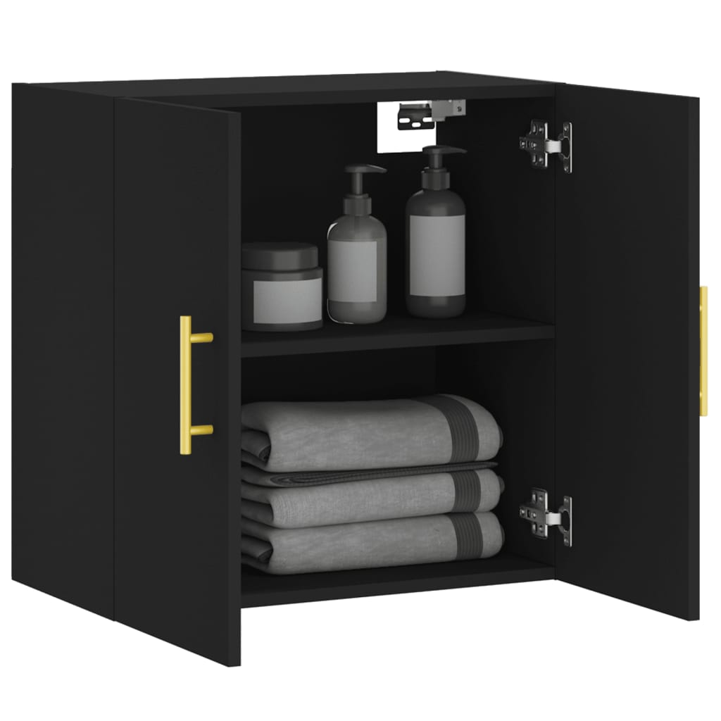 Veggskap Svart 60X31X60 Cm Konstruert Tre