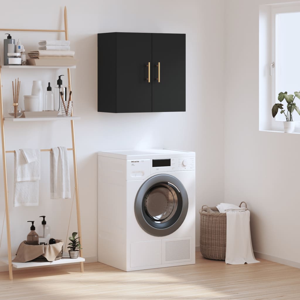 Veggskap Svart 60X31X60 Cm Konstruert Tre