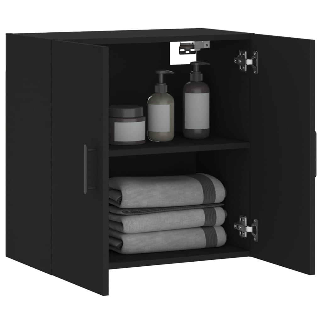 Veggskap Svart 60X31X60 Cm Konstruert Tre