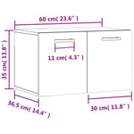 Veggskap Sonoma Eik 60X36,5X35 Cm Konstruert Tre