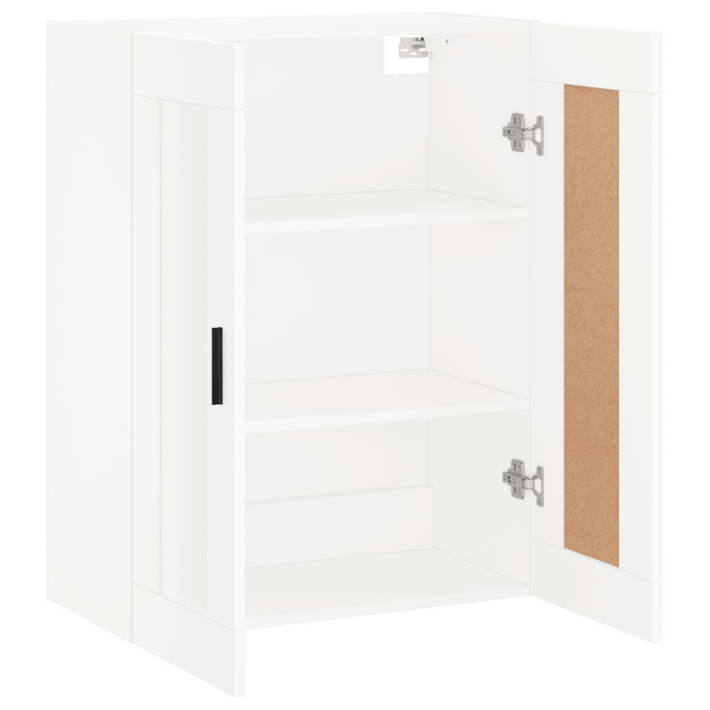 Veggmontert Skap Hvit 69,5X34X90 Cm Konstruert Tre