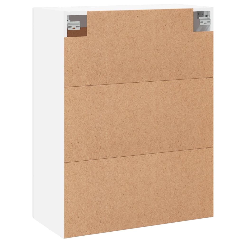 Veggmontert Skap Hvit 69,5X34X90 Cm Konstruert Tre