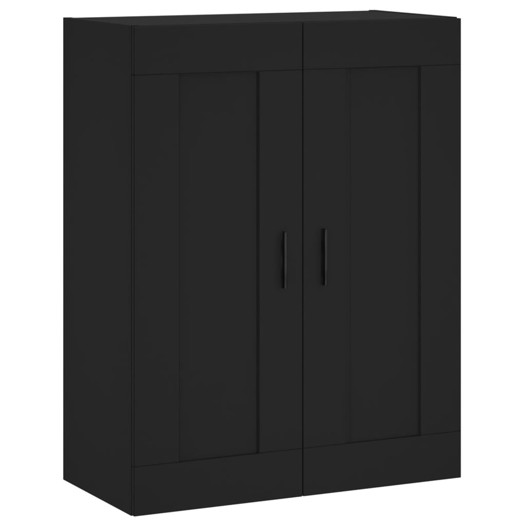 Veggmontert Skap Svart 69,5X34X90 Cm Konstruert Tre