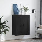 Veggmontert Skap Svart 69,5X34X90 Cm Konstruert Tre