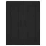 Veggmontert Skap Svart 69,5X34X90 Cm Konstruert Tre