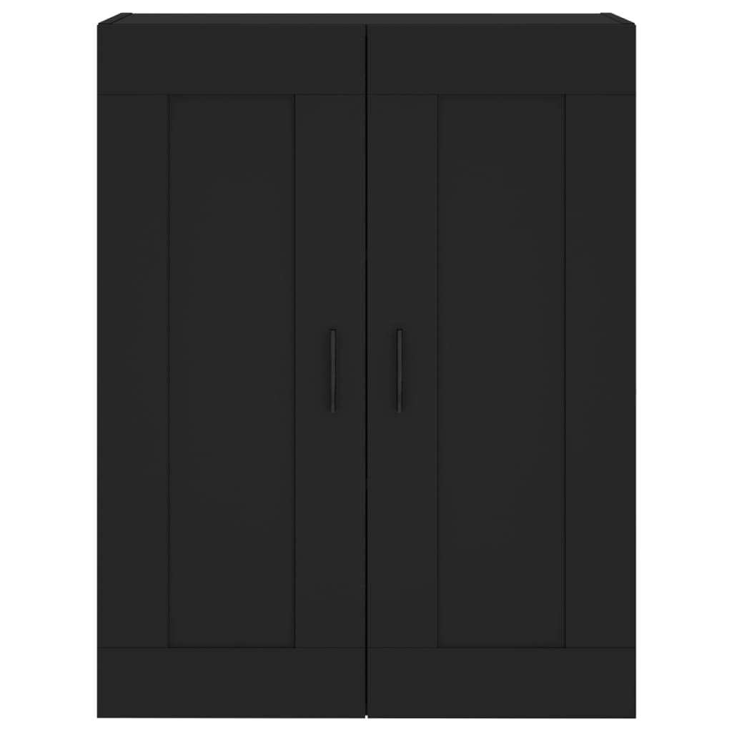 Veggmontert Skap Svart 69,5X34X90 Cm Konstruert Tre