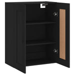 Veggmontert Skap Svart 69,5X34X90 Cm Konstruert Tre