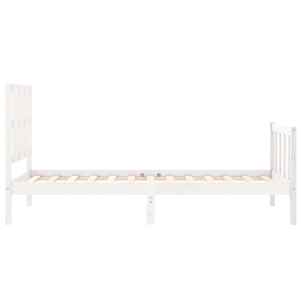 Sengeramme Uten Madrass Hvit 90X200 Cm Heltre Furu