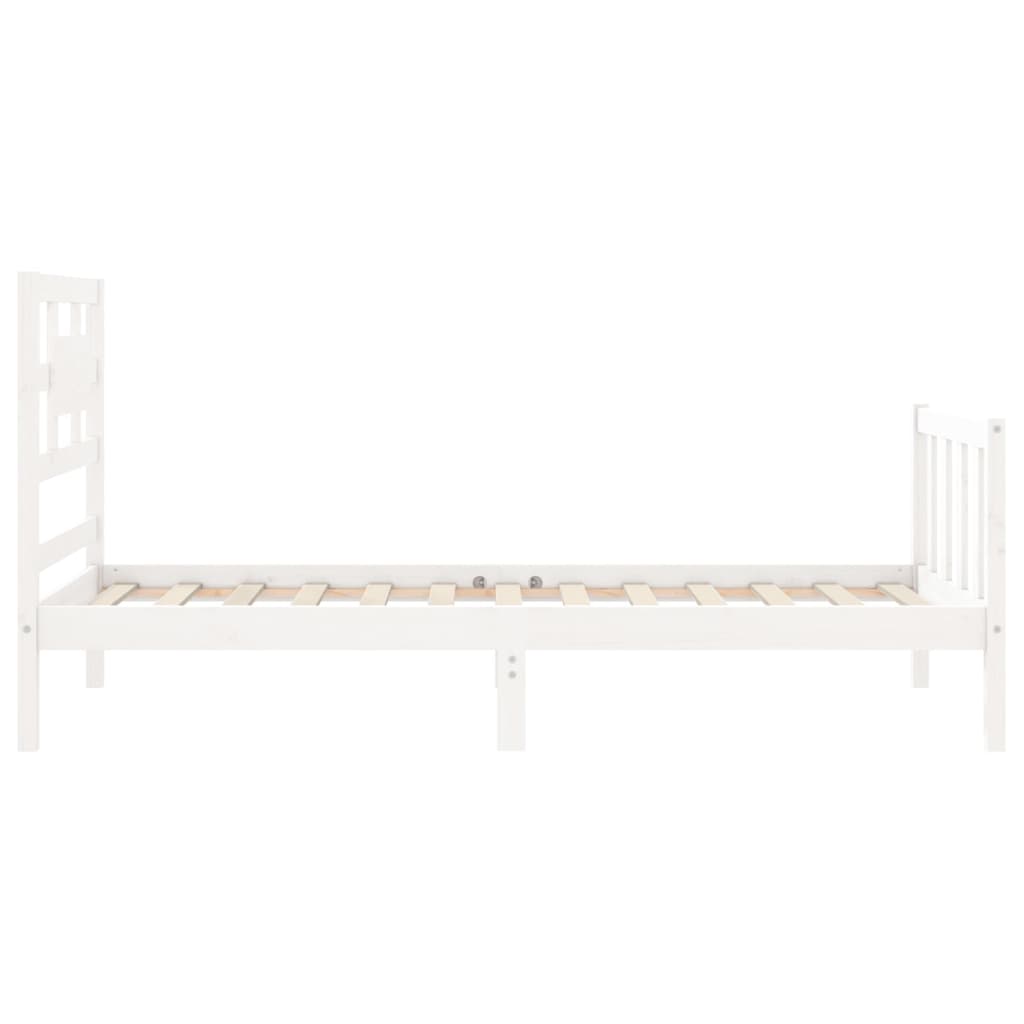 Sengeramme Uten Madrass Hvit 90X200 Cm Heltre Furu