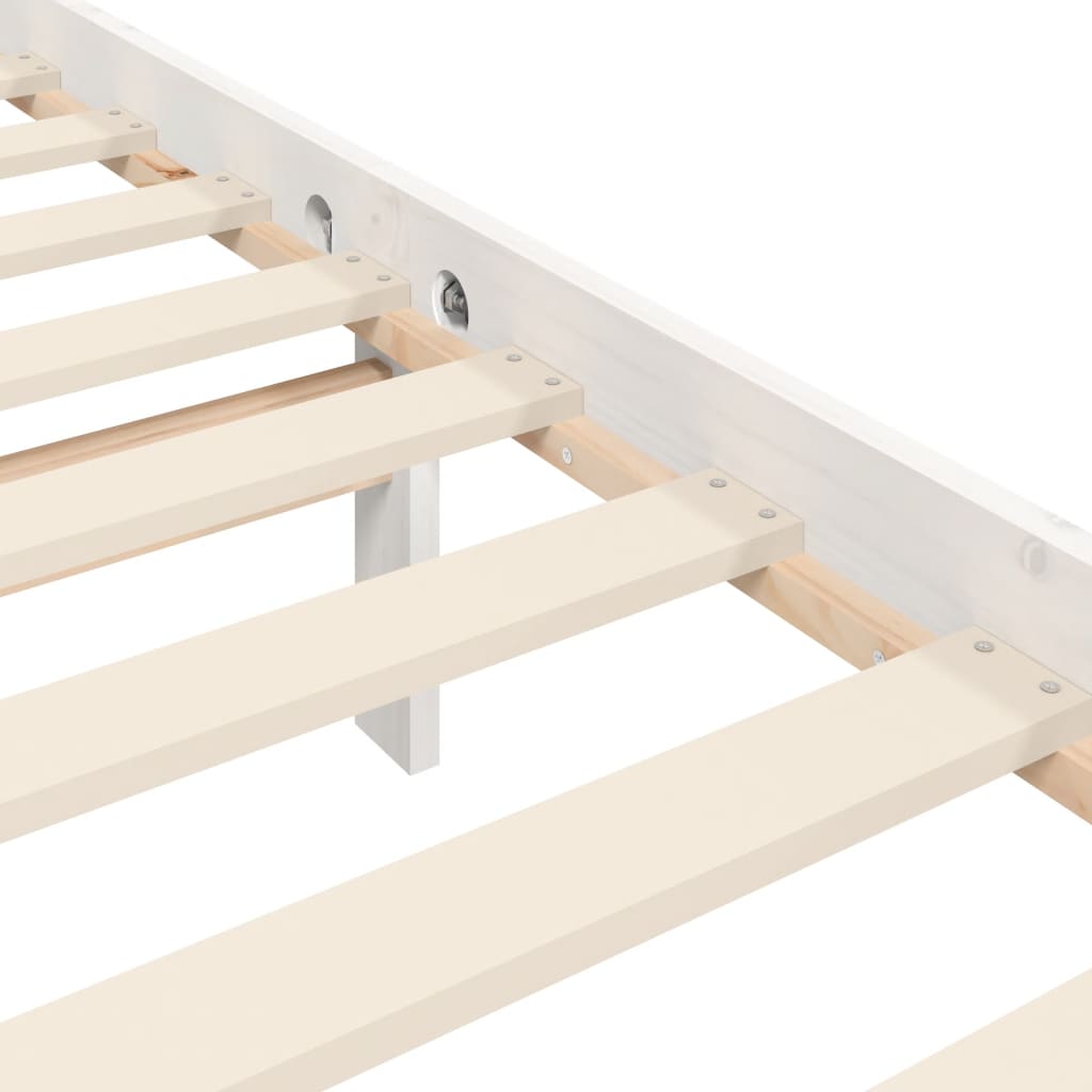 Sengeramme Uten Madrass Hvit 90X200 Cm Heltre Furu