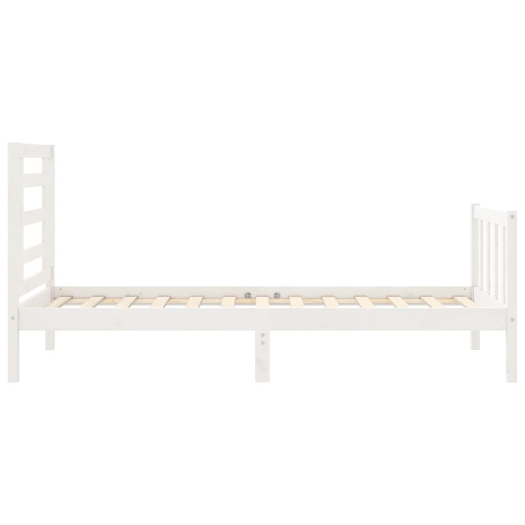 Sengeramme Uten Madrass Hvit 90X200 Cm Heltre Furu