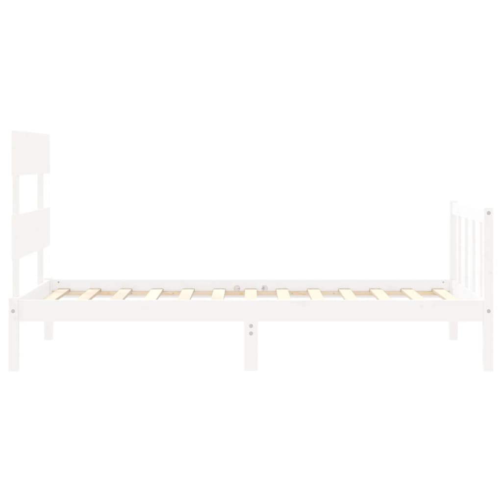 Sengeramme Uten Madrass Hvit 90X200 Cm Heltre Furu