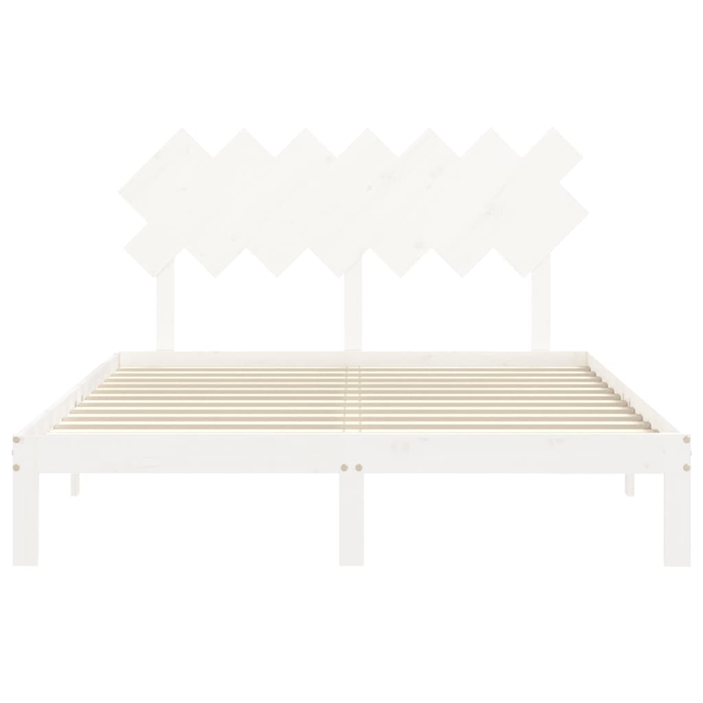 Sengeramme Uten Madrass Hvit 140X190 Cm Heltre Furu