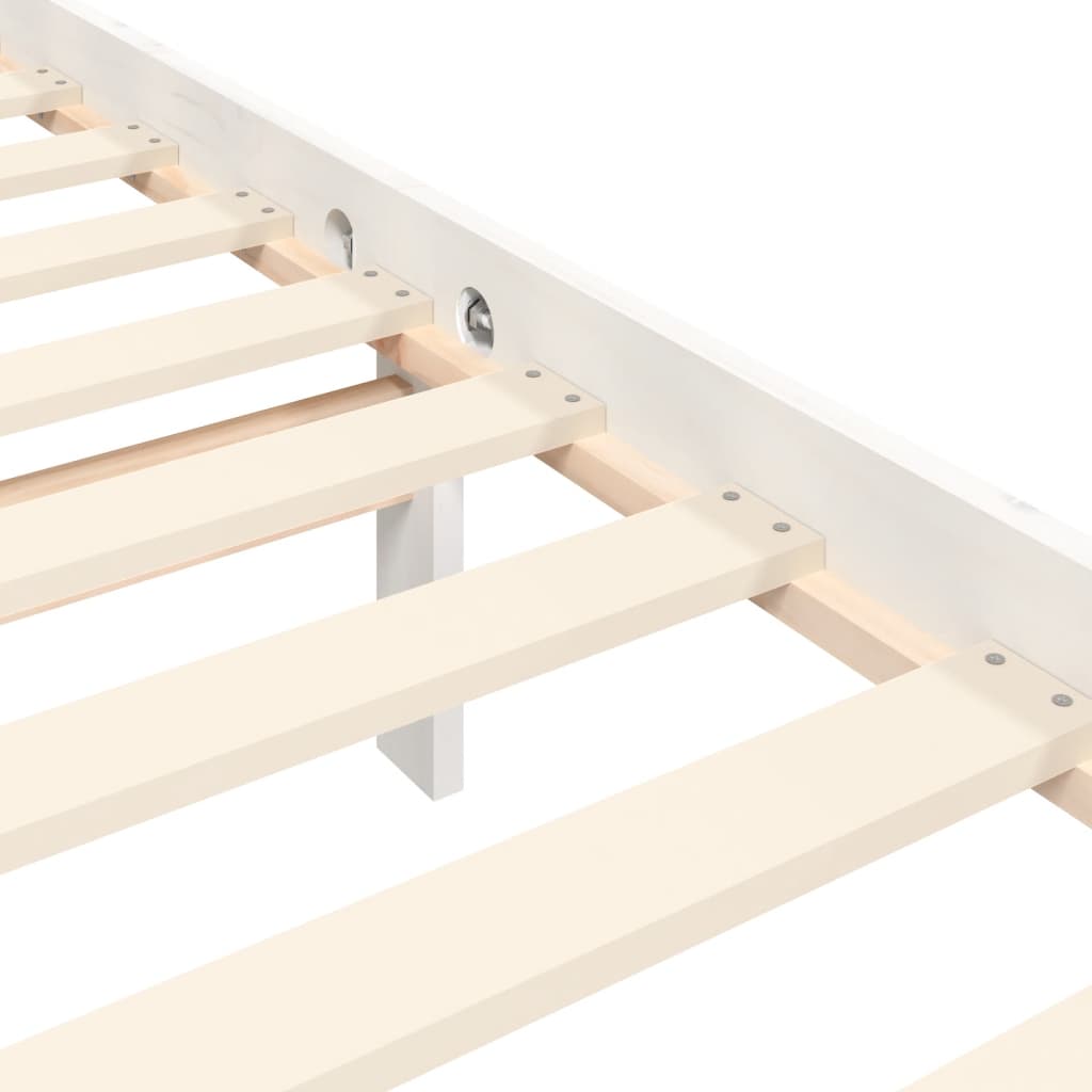 Sengeramme Uten Madrass Hvit 140X190 Cm Heltre Furu
