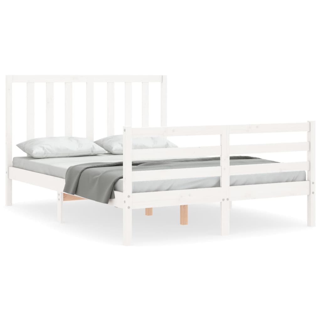 Sengeramme Uten Madrass Hvit 140X190 Cm Heltre Furu