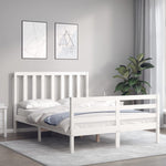 Sengeramme Uten Madrass Hvit 140X190 Cm Heltre Furu