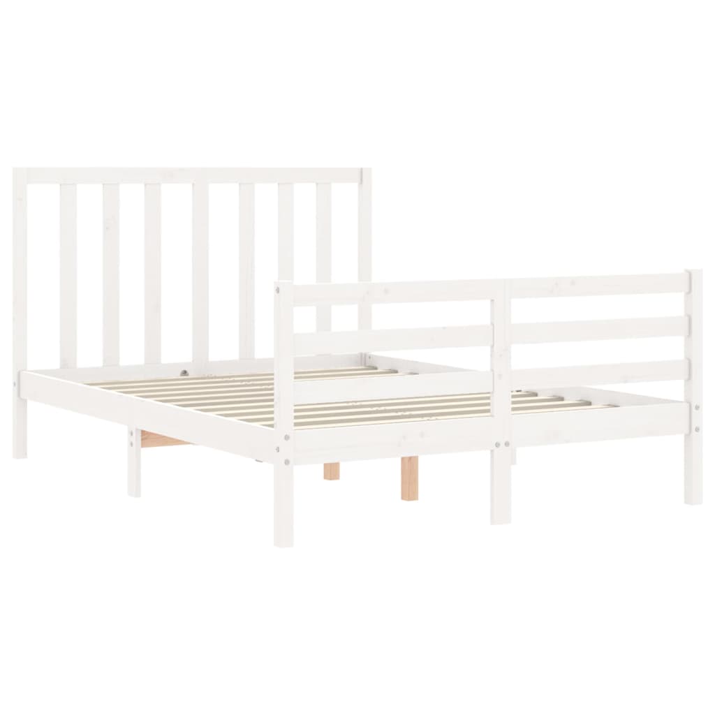 Sengeramme Uten Madrass Hvit 140X190 Cm Heltre Furu