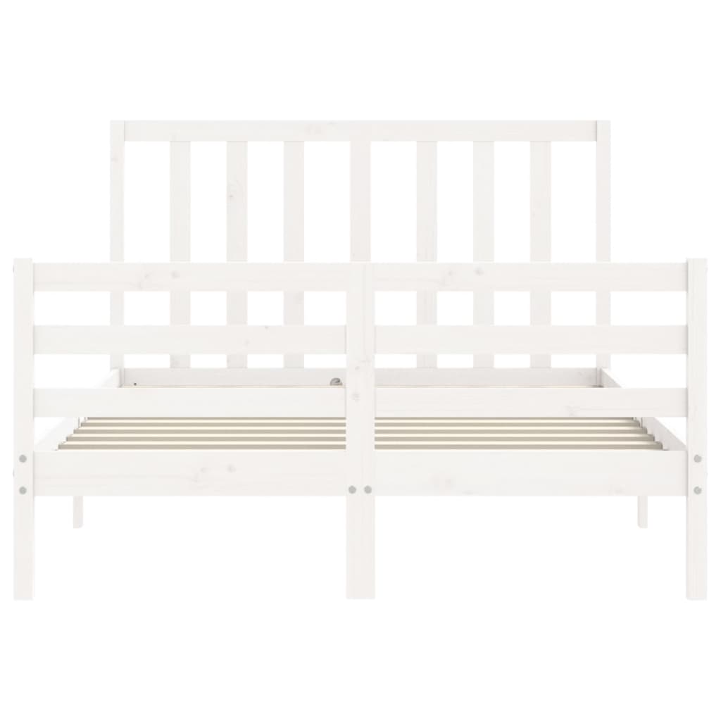 Sengeramme Uten Madrass Hvit 140X190 Cm Heltre Furu