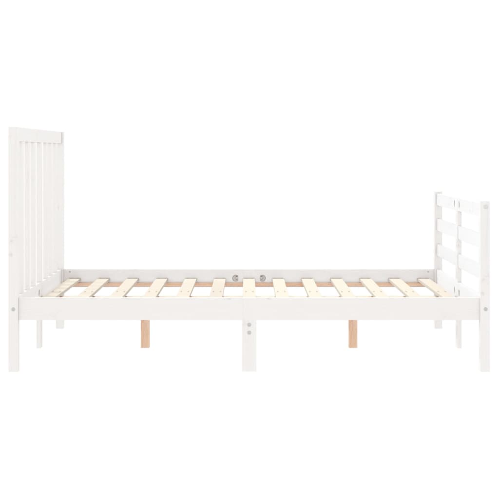 Sengeramme Uten Madrass Hvit 140X190 Cm Heltre Furu