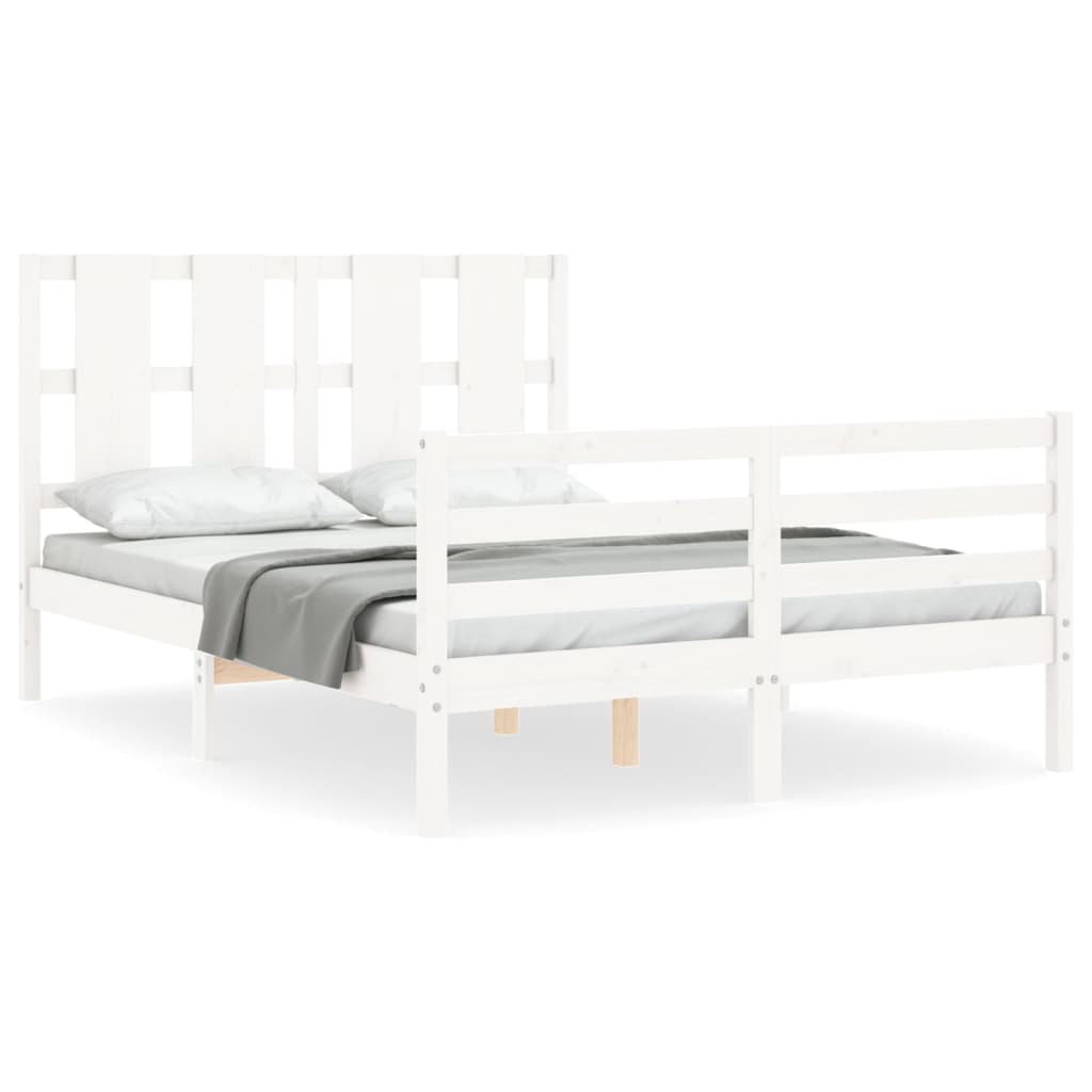 Sengeramme Med Hodegavl Hvit 140X190 Cm Heltre