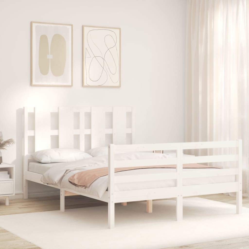 Sengeramme Med Hodegavl Hvit 140X190 Cm Heltre