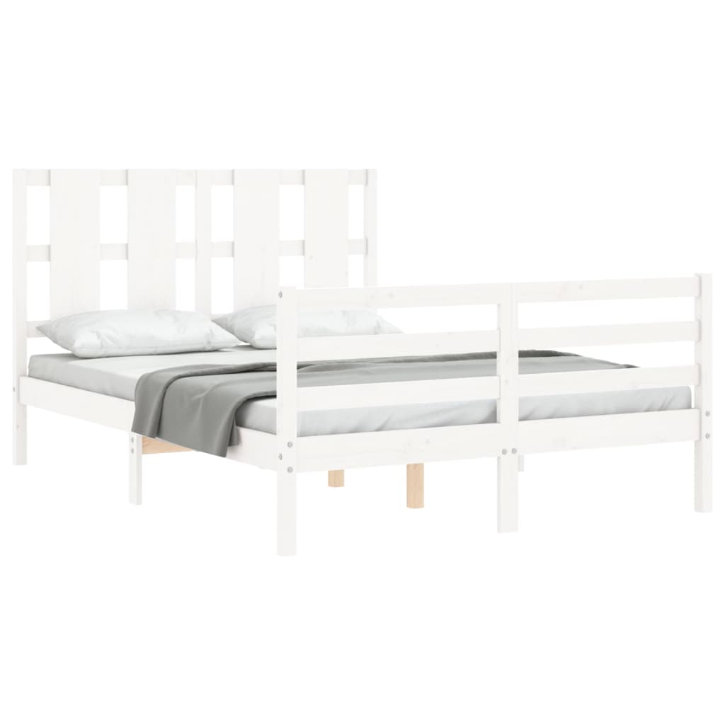 Sengeramme Med Hodegavl Hvit 140X190 Cm Heltre