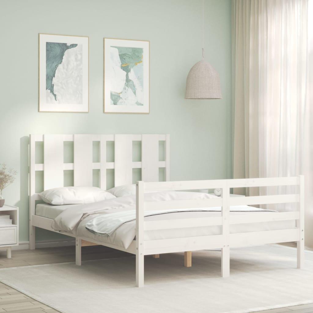 Sengeramme Med Hodegavl Hvit 140X190 Cm Heltre
