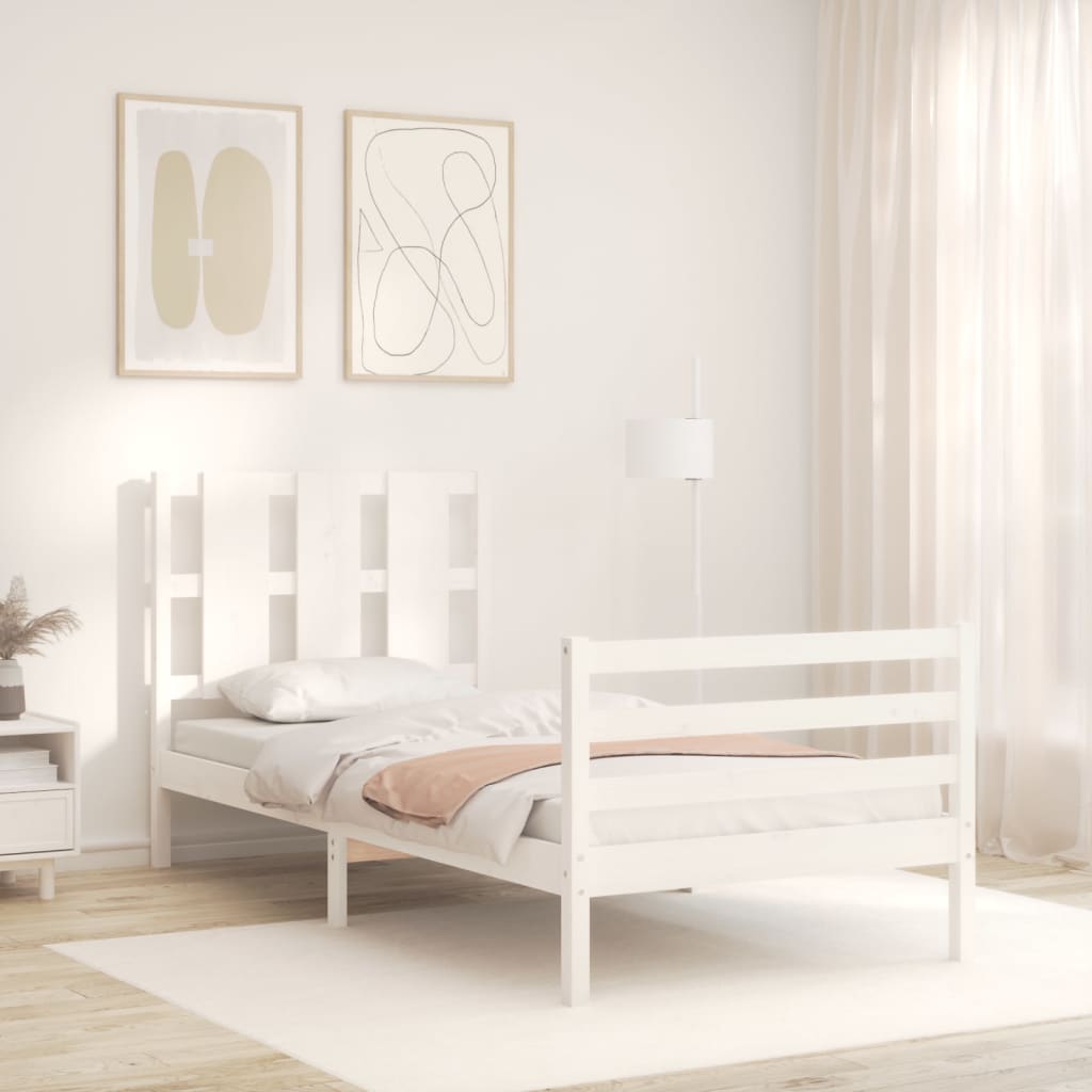 Sengeramme Med Hodegavl Hvit 90X200 Cm Heltre
