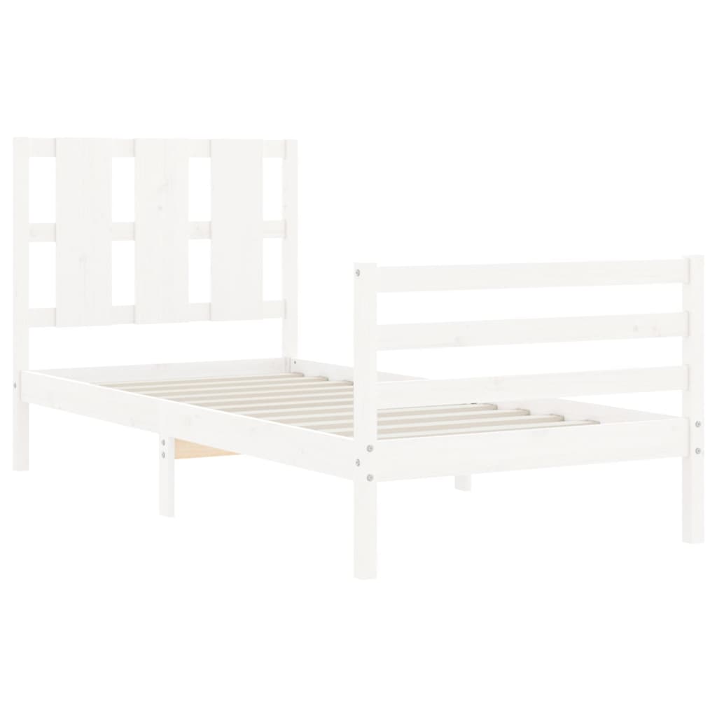 Sengeramme Med Hodegavl Hvit 90X200 Cm Heltre