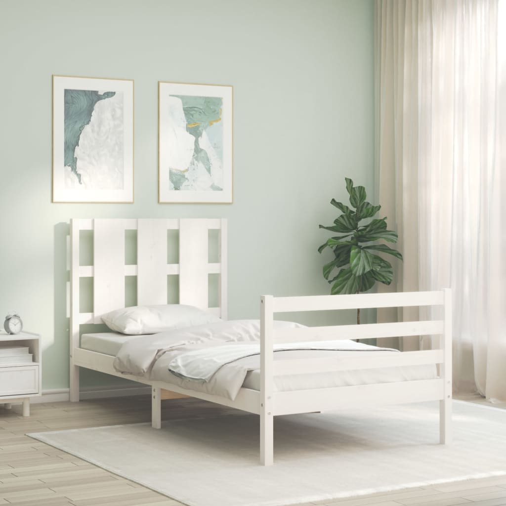 Sengeramme Med Hodegavl Hvit 90X200 Cm Heltre