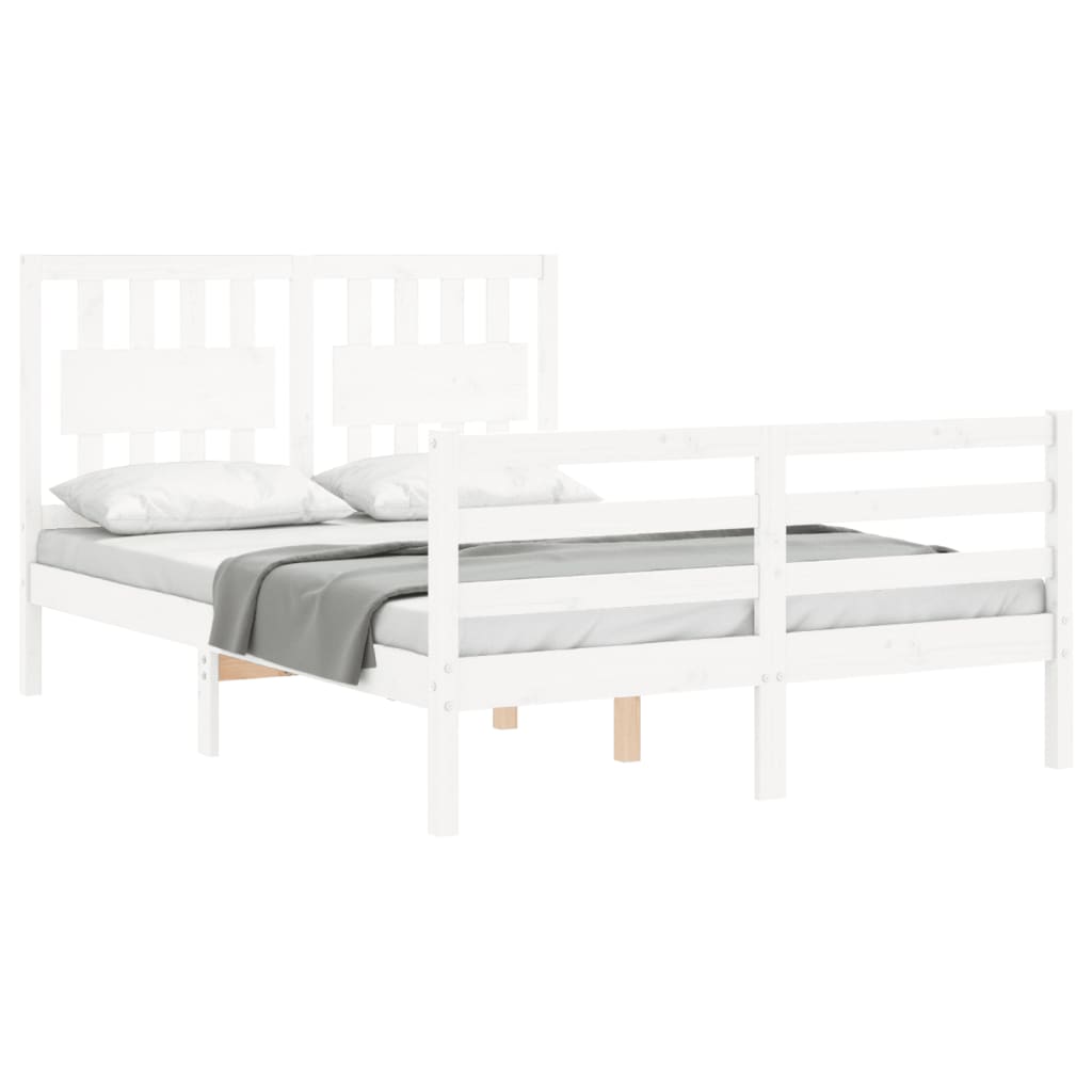 Sengeramme Med Hodegavl Hvit 140X190 Cm Heltre