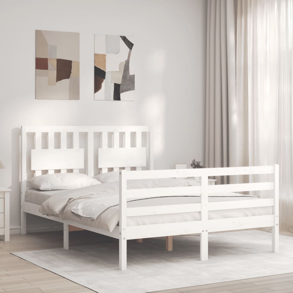 Sengeramme Med Hodegavl Hvit 140X190 Cm Heltre