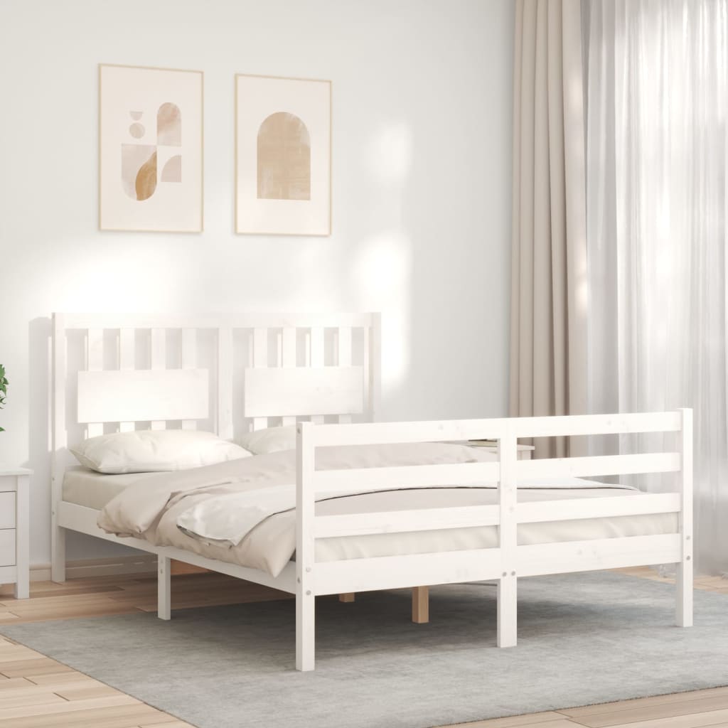 Sengeramme Med Hodegavl Hvit 140X200 Cm Heltre