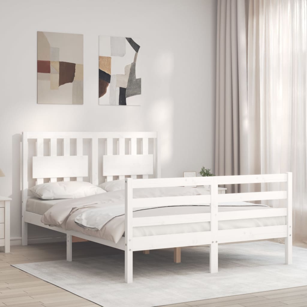 Sengeramme Med Hodegavl Hvit 140X200 Cm Heltre