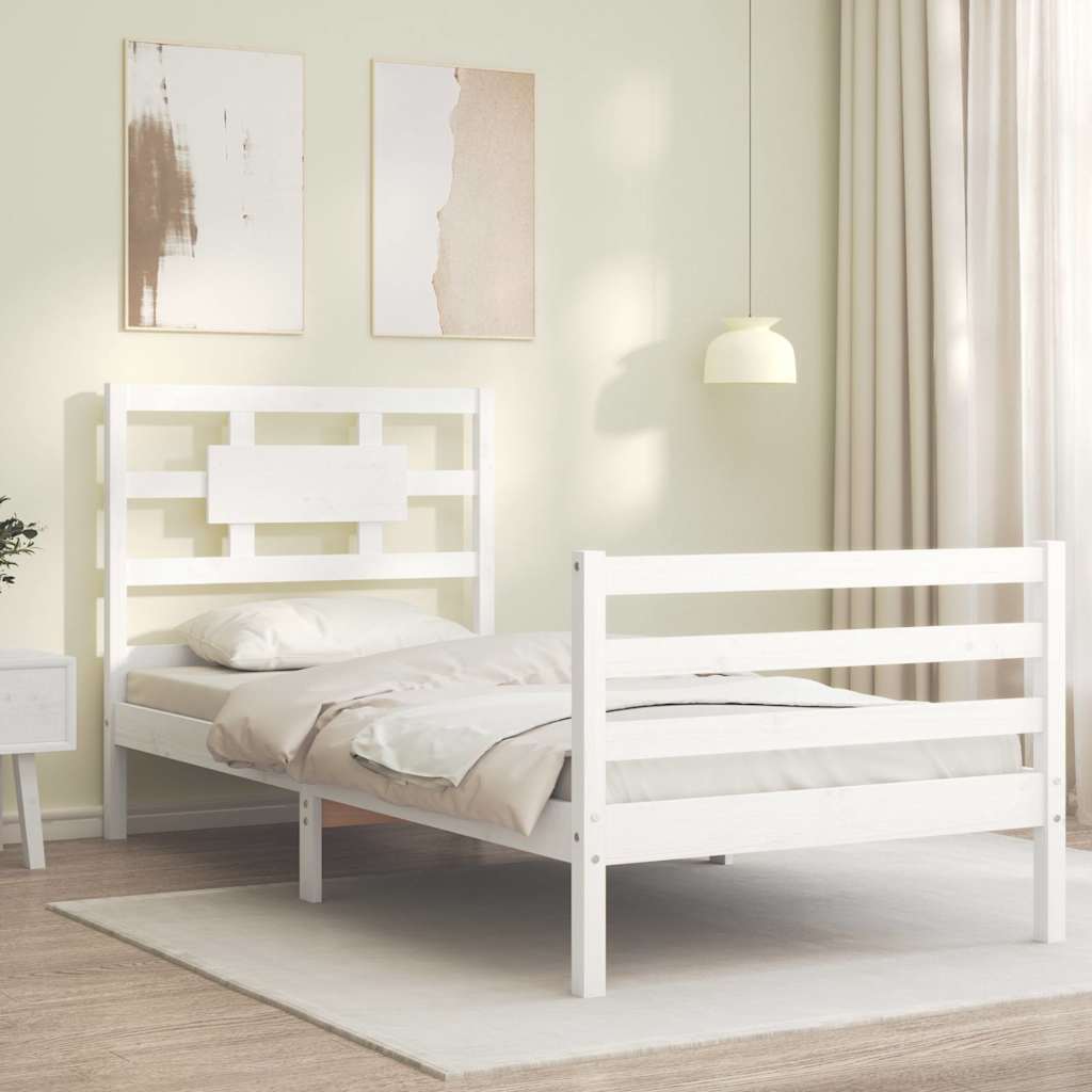 Sengeramme Med Hodegavl Hvit Single Heltre