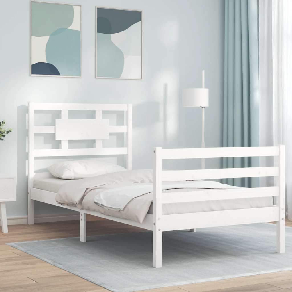 Sengeramme Med Hodegavl Hvit Single Heltre